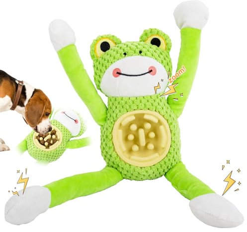 HWBZDPZQ Hundespielzeug, Interaktives Hundespielzeug, Robustes Quietschspielzeug Mit Futterspender Aus Baumwolle Und Gummi, Kauknochenspielzeug Für Große Und Kleine Hunde