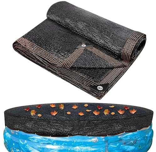 Copertura in rete per piscina, 6m Copertura per Rete a Foglie rotonda per Piscine Fuori Terra, Coperturae per laghetti senza foglie con occhielli, Blocca Le Foglie e i Detriti Caduti