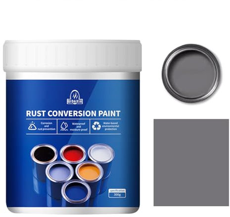 VALINK Peinture de conversion de rouille, peinture convertisseur de rouille résistante aux intempéries pour métal, peinture convertisseur de rouille avec pinceau pour métal gris