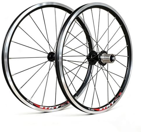 20 Hjulsats För Hopfällbar Cykel Fälg Med V-broms 406/451 BMX Cykelhjul | Snabbkoppling 100/130MM 20/24 H Nav För Kassett Med 7-11 Växlar(Schwarz,451)
