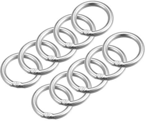 sourcing map Anneau Soudé Inox Acier 316 Rond 15mm ID 3mm Épais 10pcs