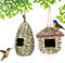 2 Stück Gras Bird Nest, Vogelhaus Vogelnest, Handgewebte Vogelhäuser, Kolibri-Haus für Draußen Aufhängen, Handgewebte Vogelhütte, Vogelnest Garten, für Papageien, Kanarienvogel, Hummingbird