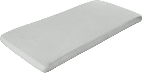 Erwin Müller Kinder-Spannbettlaken, Spannbetttuch Erding Frottee-Stretch - hautsympathisch, kuschelig, Rundumgummi, Liegefläche aus Baumwolle - Silber Größe 60x120-70x140 cm