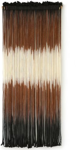 Macrame Wall Hanging Brown Boho Hand Woven Tassel Yarn Tapestry Wall Art for Living Room Bedroom Fiber Art 15''W*39''L