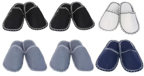 Sarini filt gästtofflor set med halkfri sula och förvaringsväska – eleganta och bekväma tofflor för gäster, perfekta för familjeresor och hemmabruk, set