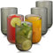 TKNO 6 bicchieri alti da 410 ml, a coste, in vetro, per acqua, gin, succo, cocktail, origami, set di bicchieri per bevande, ideali per casa, ristorante, eventi e feste
