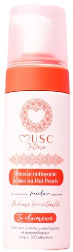 MUSC INTIME - Intim mousse - Hot Peach - La Charmeuse - Rengör försiktigt - testad under gynekologisk kontroll - 94 % naturliga ingredienser - 150 ml