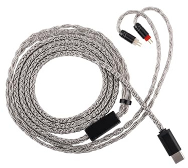 Linsoul Tripowin Zonie - Cable de actualización de monitor intraural HiFi, con micrófono Omni, cable de auriculares SPC chapado en plata de 16 núcleos, opciones tipo C/3.5 mm, cable SPC de 1.25 m sin