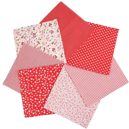 Uppsättning av 7 bomullstygpaket, 50 x 50 cm, tygrester för sömnad, jultyger, restdelar, tyger för sömnad, barn, metervaror, stycken paket för quiltning, gör-det-själv-pyssel, dockkläder (kaki)