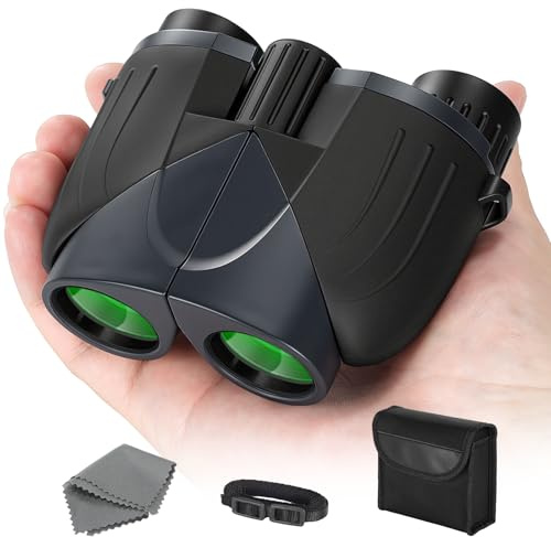 LIORQUE 10×25 Binocolo Professionale per Bambini e Adulti | Cannocchiale Portatile Pieghevole | Per Scarsa Illuminazione | Ideale per Birdwatching, Trekking, Viaggi e Caccia