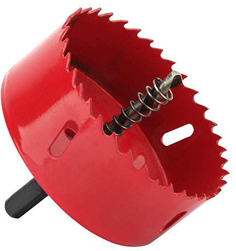 Hole Saw 90mm Bi-Metal Holesaw Cut with Hexagon Adapter Centring Drill Arbor Pilot Drill Bit Wood Plastic w/Rod for Wood Aluminum Iron Plastic