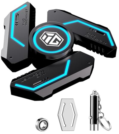 Fidget Spinners, Fidget Spinners Toy, Stress Anxiety ADHD Relief Figets Toy, Spinner Gifts for Adults and Kids, Metal Finger Hand Toy with Luminous Light, Absorb Solar Light Then Release in Dark