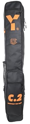 Y 1 sac de hockey C.2, sangle rembourrée, parfait pour les juniors, petits compartiments séparés, espace pour 2 bâtons, 30L, noir/orange