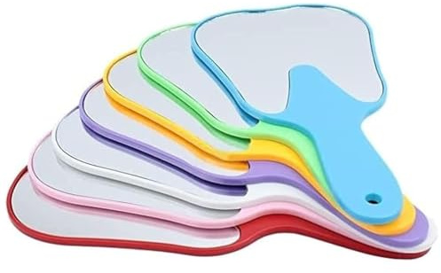 wdcfxy 7 Pack Rainbow Tooth Shaped Dental Hand Mirror Set