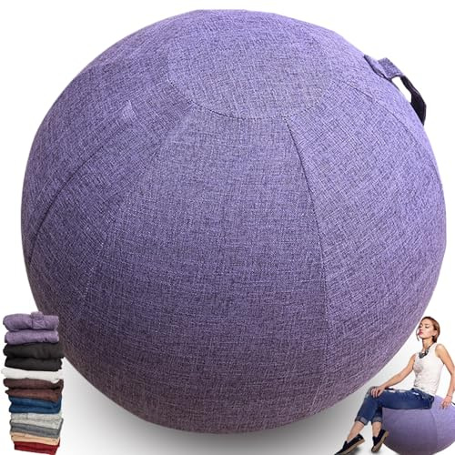 WTZHHK 9 Couleurs Swiss Ball Ballon Gym Grossesse Couverture 55/65/75 cm Protection Contre La PoussièRe ProtéGer Les D'Enveloppe pour La Maison Et Le Bureau Ballon d'exercice(Purple,65CM)