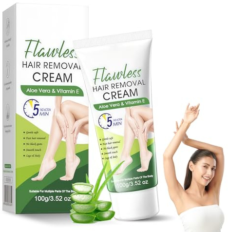 Aloe Vera Intim Haarentfernungs Set,Enthaarungscreme Männer Frauen,Sanfte Haarentfernun,Schnell,Langanhaltend,Haarentfernungscreme für Körper, Achseln,Intimbereich,Arme & Beine,100g