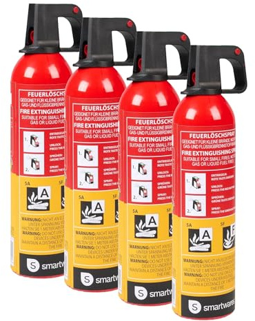 Smartwares Feuerlöschspray - 750 ml - Für A- und F-Brände - Geeignet für den Einsatz im Büro, zu Hause oder in der Küche - Einfach zu bedienen - FEX-15370 (Packung mit 4)