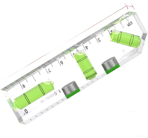 Mini livella magnetica a bolla in acrilico, tascabile, per livella a bolla d'aria, per layout orizzontale e verticale, verde (A)