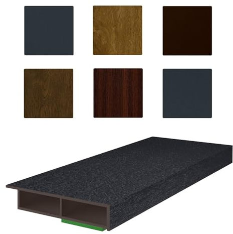 NOBILY Fenster/PVC Deckleiste Flachleiste Fensterleiste 50mm Breite x 7mm Höhe mit Überstand für Wandabschluss inkl. Schaumklebeband farbig - Länge 1950mm - Farbe Anthrazitgrau