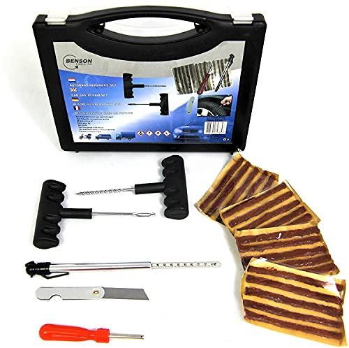 Benson Tool pannenset Reifenreparaturset tubeless Auto Reifen reparaturset Reifendichtmittel reifenflickzeug für pkw, LKW Zweiräder, Dreiräder Wohnmobile usw