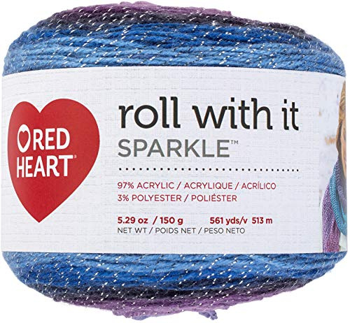 Red Heart Roll with It Sparkle Yarn - Amethyst
