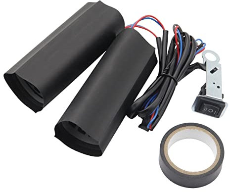 Motorcycle Heated Grip Pads, 12V Heated Motorcycle Handlebar Grip Cover Pad ATV Heated Grip Pad Winter Handlebar Heated Grip Pads Hand Warmerheated grips