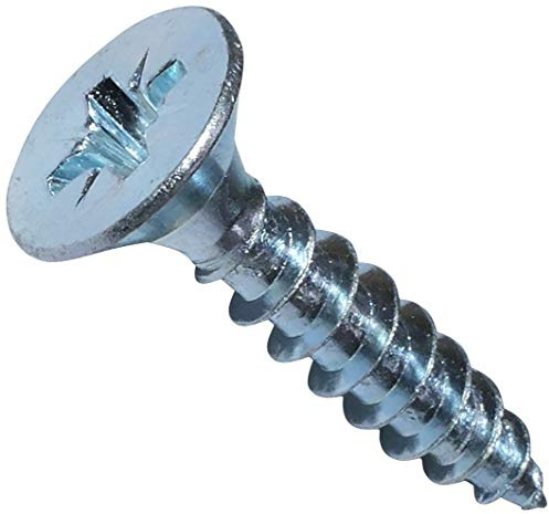 AERZETIX – Set med 100 – träskruv – Ø6 x 30 mm – Galvaniserat stål – metall – räfflat huvud – Pozidriv Cruciform fotavtryck – silverfärg – C44841