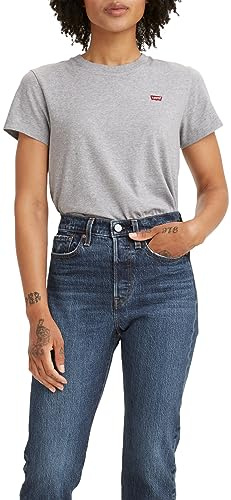 Levi's Women's The Perfect Tee- Core Chesthit Logo T-Shirt, Starstruck Heather Grey X, XXS