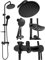 Rea LUIS BLACK Colonna Doccia SET BAGNO Sistema Doccia in Ottone per Bagno (Nero)