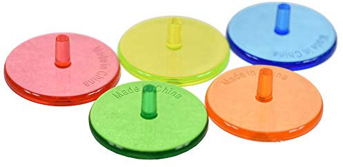 CENPEK Juego de 100 marcadores deportivos para pelotas de golf, plástico, transparente, 24 mm, planos, redondos, colores surtidos, marca de posición