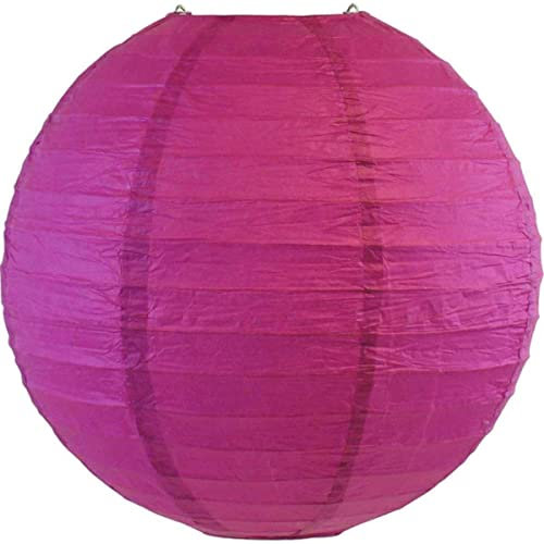 5 Stück Papierlaternen, mehrfarbig, chinesischer runder Ball für Partys, hängende Laternen, Geburtstagsdeko, Duschenzubehör, Magenta, 6 Zoll