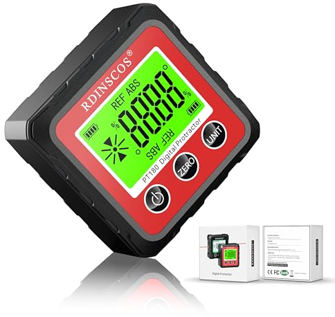 Rapporteur d'angle numérique LCD, inclinomètre, niveau à bulle, pied magnétique, outil de mesure d'angle, mini boîte avec fonction de retournement d'écran pour charpentier, maison