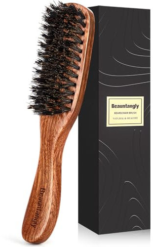 Hair Brush for Men, 100% Boar Bristle Hair Brush for Men Women’s Hair Smoothing, Styling, Detangling, Moisturizing, Adding Shine, Improving Blood Circulation, Promoting Hair Growth