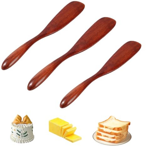 COYUN Confezione da 3 coltelli da burro in legno, coltelli da burro in legno, spalmatore per burro, coltello da burro,Stoviglie Spatole Da Cucina Per Spalmare
