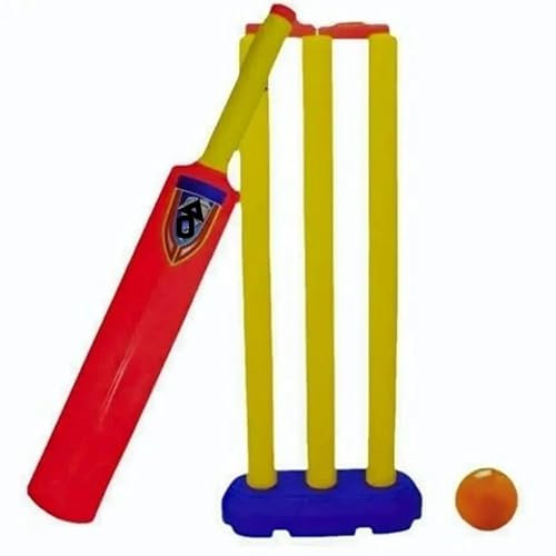 Kalindri sports Juego de críquet amarillo con bate, tocón, pelota para kit de críquet unisex, juego pequeño de bate y pelota, juego pequeño de críquet - Jugar deportes al aire libre e interior