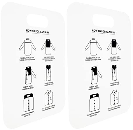 Planche à Plier Chemises 2 Pièces en PP Outil de Pliage Pratique pour Vêtements Économiseur d'Espace pour Maison et Voyage