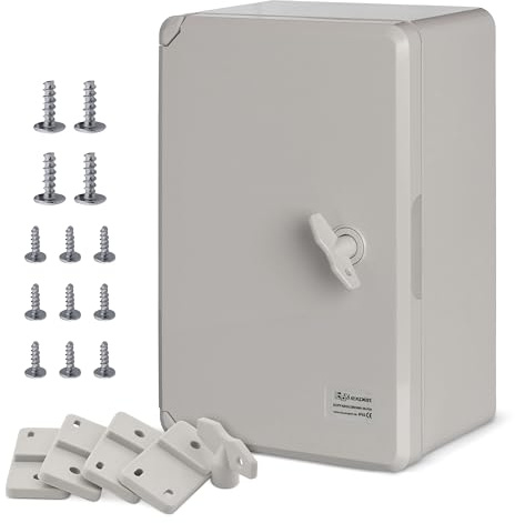 BOXEXPERT cassetta di distribuzione esterno IP65 ABS 300 x 200 x 130 mm Fleet, impermeabile, armadio elettrico/wand, custodia industriale vuota, nera