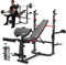 Hop-Sport Hantelbank, Multifunktionale klappbare Trainingsbank mit Langhantelständer, Butterfly & Curlpult, für Krafttraining zuhause, 250 kg Max. Belastbarkeit der Hantelbank