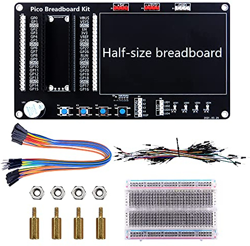 GeeekPi Basic Starter Kit for Raspberry Pi Pico/Pico W, BreadBoard Kit with Half-Size Breadboard and Jumper Wire Pack for Raspberry Pi Pico/Pico W (Raspberry Pi Pico/Pico W Not Included)