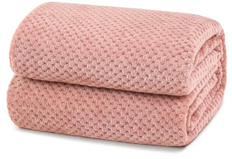 Yebeda Gosig filt, supermjuk och varm fleecefilt för soffa och säng, mysig behaglig filt, 150 x 200 cm, rosa