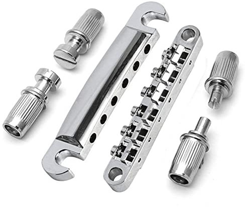 Tune-o-Matic E-Gitarre Saitenhalter & Steg Set mit Bolzen Montagezubehör passend für Epiphone Les Paul Ersatzteile Silber