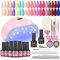 PEACECOLOR Kit Uñas Semipermanentes 20 Colores Esmalte Semipermanente Gel Uñas 36W Lámpara Secador de Uñas UV/LED con Capa Base y Top Coat 7ml