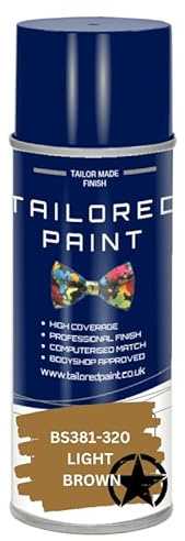 Army Spray Paint Cans 400ml MATT Military Spec Paint Camo Industrial NATO US Aerosol Rattle Can - BS381 320 LIGHT BROWN