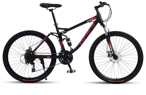 26 Zoll Mountainbike, 24-Gang Fahrrad MTB mit Vollfederung, MTB Dirt Bike für Städte, Arbeitswegen, Reisen in Bergen,26-Spoked-Wheel