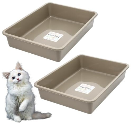 2er Set Katzenklo Katzentoilette offen ohne Deckel Katzen Schalentoilette Klo Toilette Zubehör Doppelpack Sparpaket Katzentoiletten