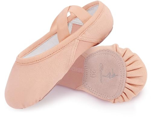 Bezioner Ballet Slippers for Girls Highly Elastic Girls Ballet Shoes Split Sole Dance Shoes for Toddler/Kid/Women Pink 2 UK=EU 34