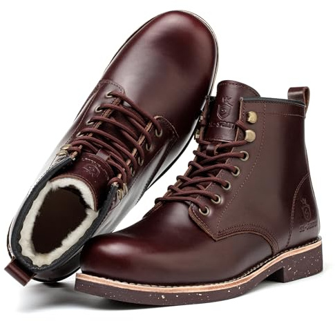 SL-Saint Handgefertigte Herrenstiefel mit weicher Zehe Wasserdicht-Leder Australien Futter aus Wolle Komfortschuhe (WolleFutter, Braun, Erwachsene, Herren, 39, Numerisch, EU Schuhgrößensystem, M)