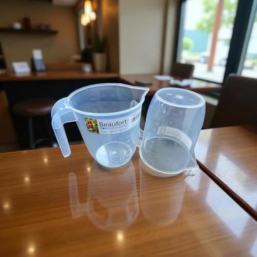Home Fittings 1L Embossed Measuring Jug Dishwasher Safe BPA 1 Liter Mixing Bowl Kitchen Solid Grip Easy Pour 1000ML displayed in ml, cl, fl oz and Pints