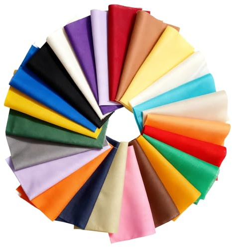 50 Pcs Cotton Fabric Squares for Sewing, 10x10cm Squares Patchwork Fabric Bundles for Sewing Coloured Mixed Fabric Squares Bundle Precut DIY (Solid)