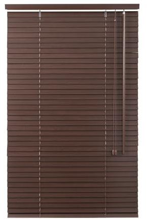 Sekey Jalousie Holzjalousie 35mm Holz jalousien Jalousette Echtholz Anpassbare Jalousie 70x130cm Dunkelbraun